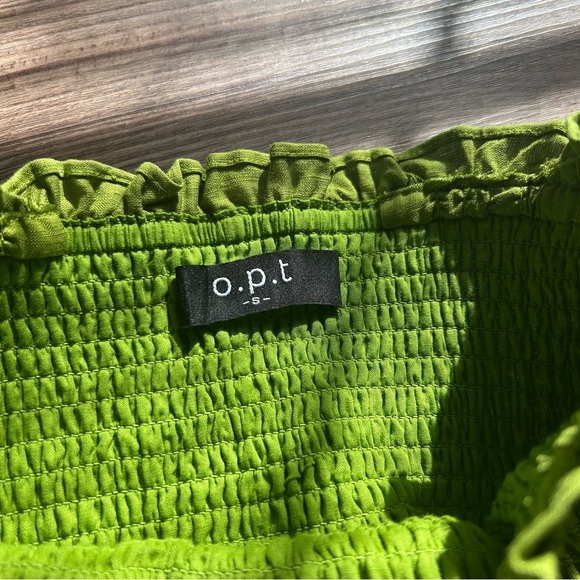 o.p.t Strapless Smocked Tiered Maxi Green Dress - Picture 3 of 3